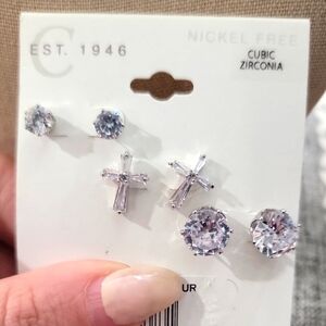 Establish 1946 Cubic Zirconia Stud Earrings Set